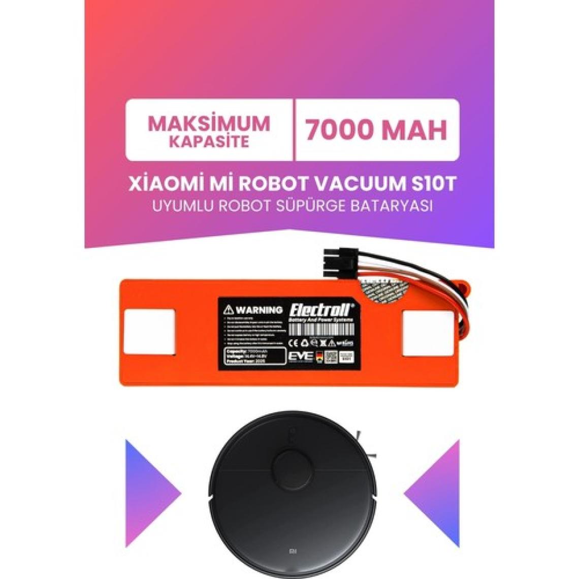 Electroll Xiaomi Mi Robot Vacuum S10t Batarya (MAKSİMUM KAPASİTE) 7000mah Robot Süpürge Pil Stfcr01sz