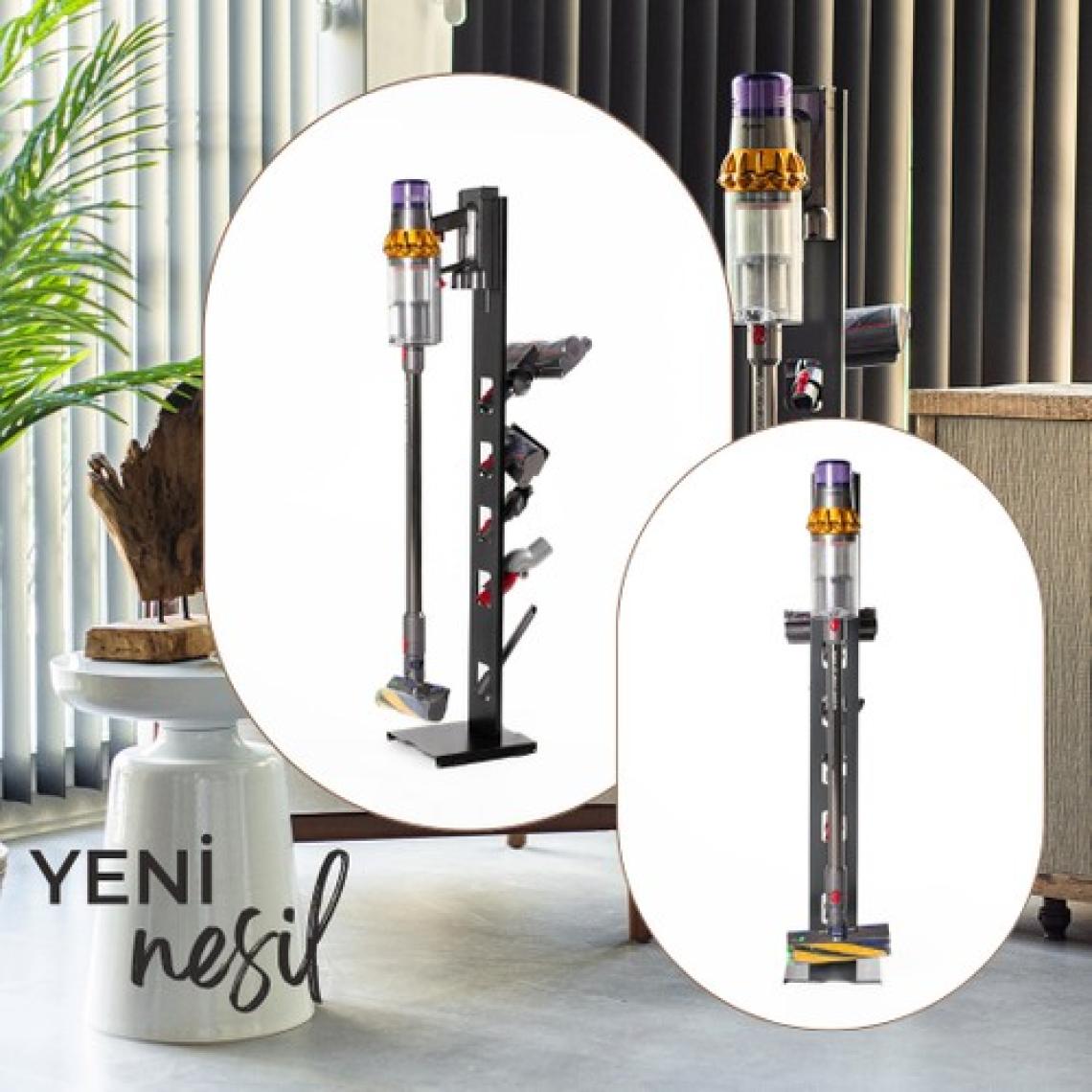 Thorqtech Dyson Uyumlu Dikey Süpürge Standı Siyah Renk V15 - V12 - V11 - V10 - V8 Modellere Uyumlu