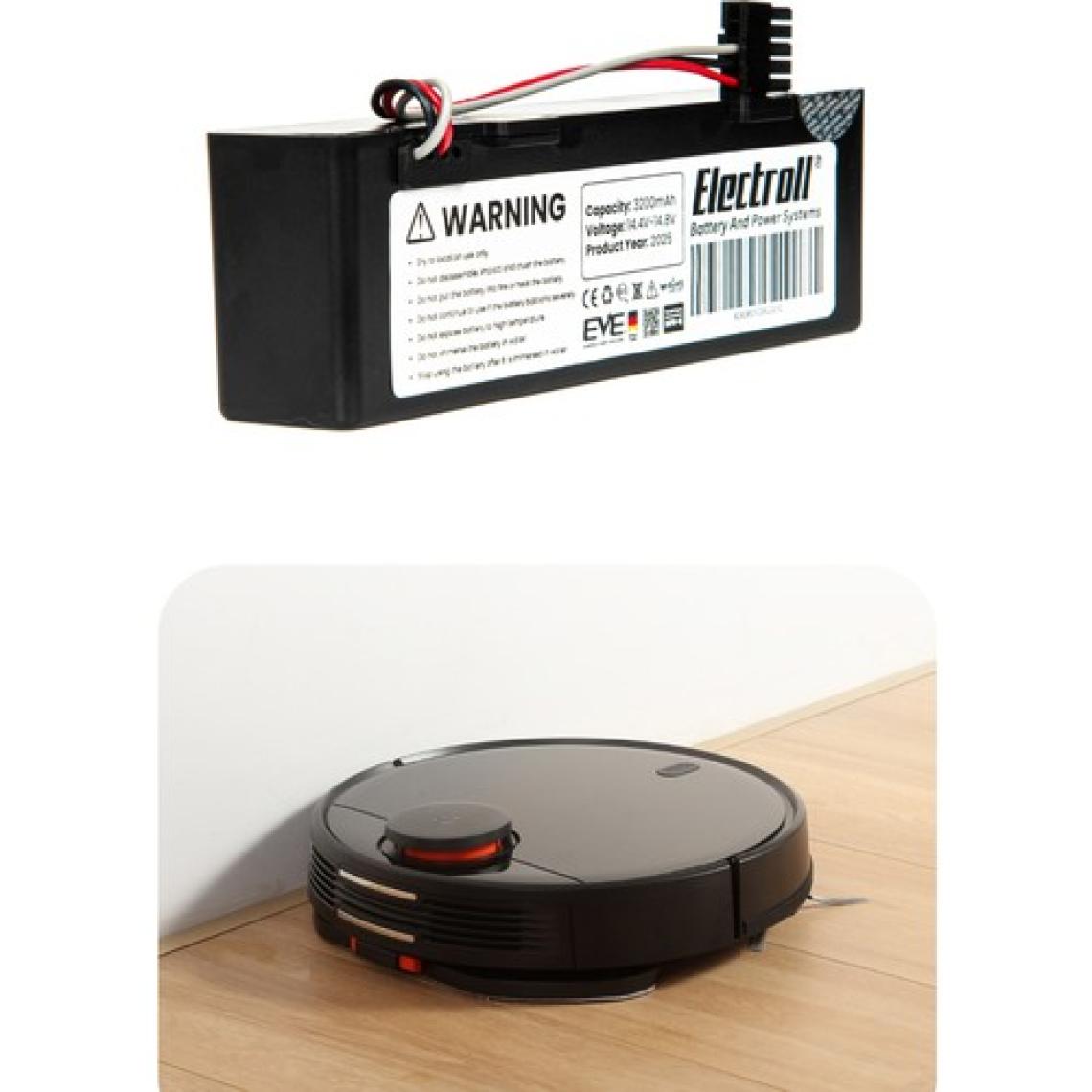 Electroll Xiaomi Mi Vacuum Mop Pro Stytj02ym Batarya (ORJİNAL KAPASİTE) 3.200mah Pil Robot Batarya Değişimi