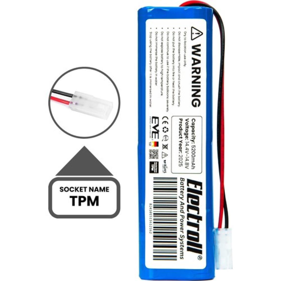 Electroll Viomi V3 Max Uyumlu Batarya (ORJİNAL KAPASİTE) 5200mah Pil Robot Süpürge Bataryası V-RVCLM27B
