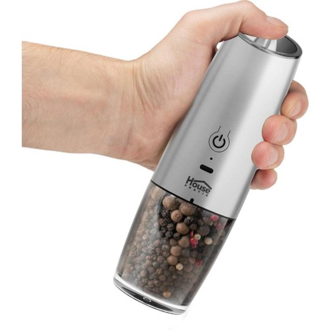 House Pratik HP72 Şarjlı Tuz ve Baharat Öğütücü Inox