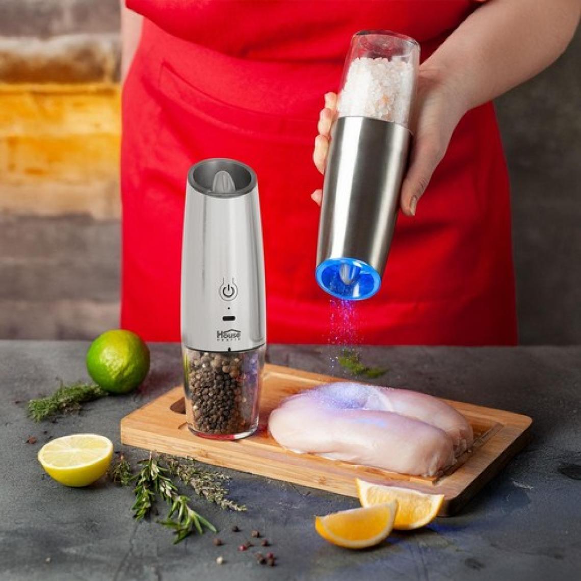 House Pratik HP72 Şarjlı Tuz ve Baharat Öğütücü Inox