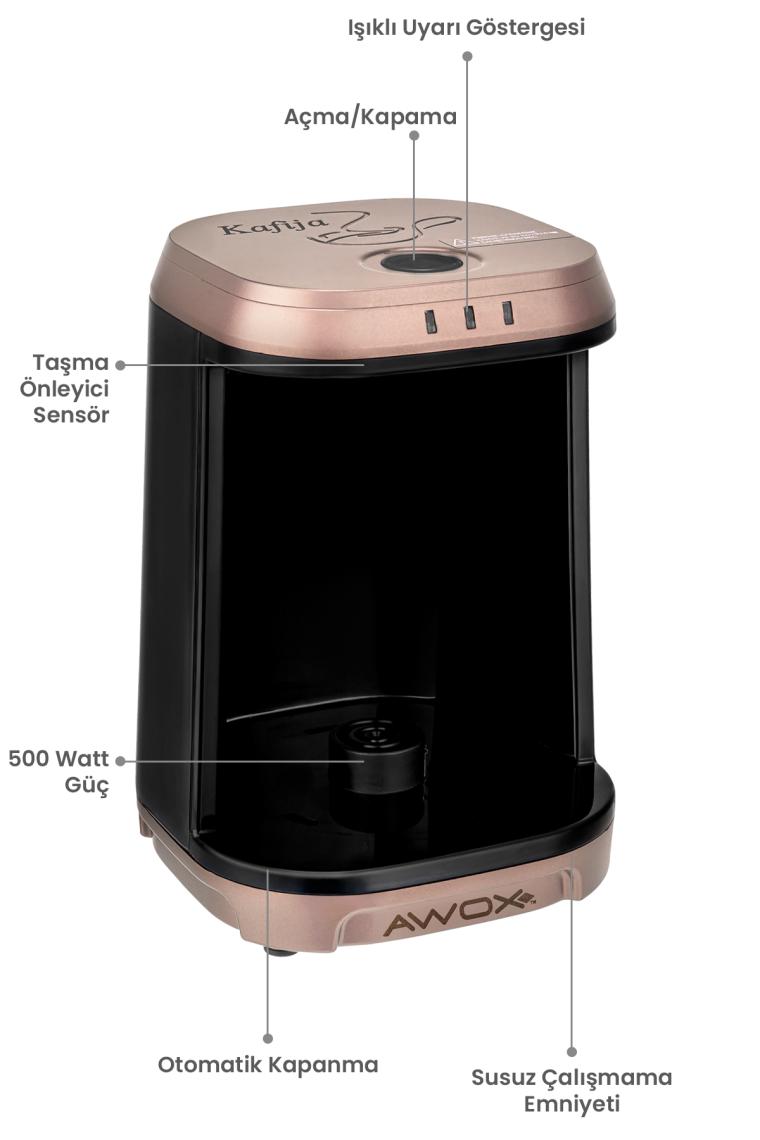 Awox Rosegold Kafija Kahve Makinesi Kafija