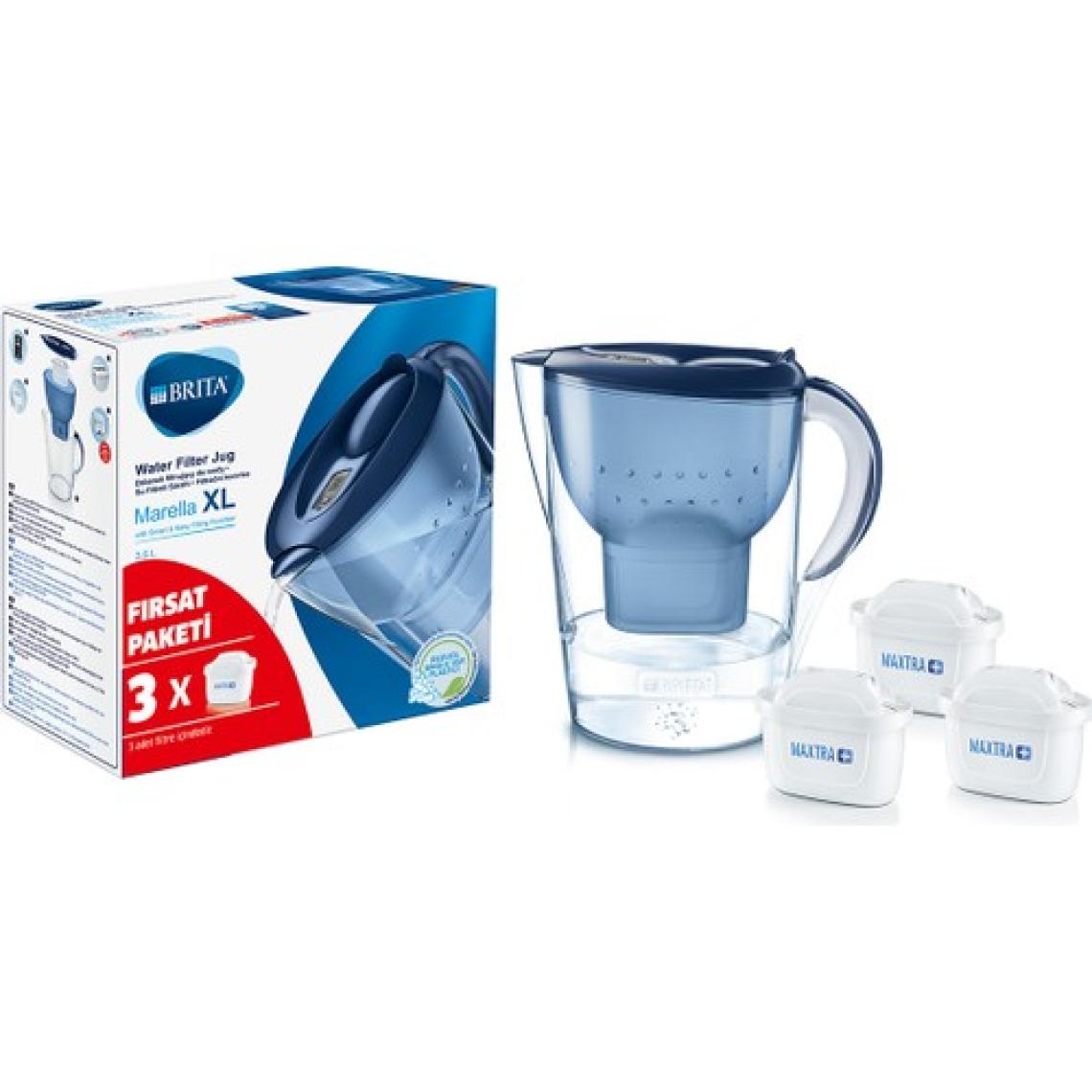 BRITA Marella XL 3 Filtreli Su Arıtma Sürahisi - Mavi