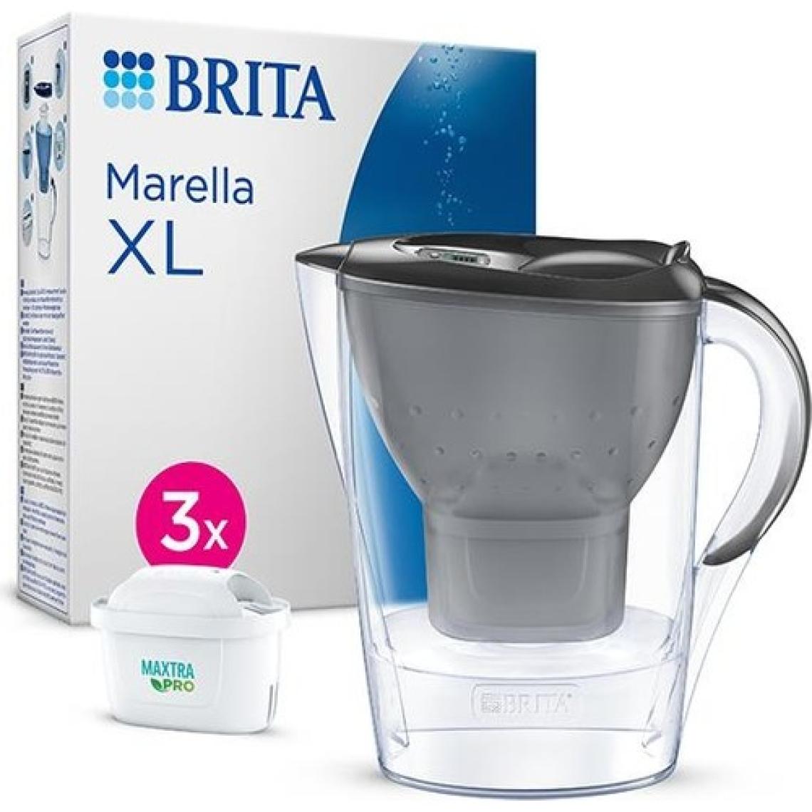 BRITA Marella XL 3x Maxtra Pro All-in-1 Filtreli Su Arıtma Sürahisi - Grafit 3,5 lt