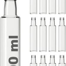 Afracam 100 cc Şeffaf Dorika Sızdırmaz Siyah Kapaklı 100 ml Yuvarlak Cam Şişe 12 Adet