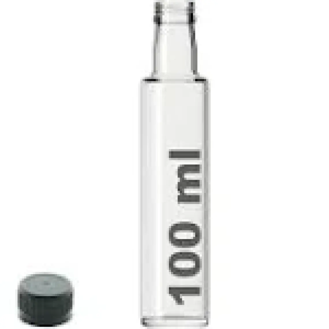 Afracam 100 cc Şeffaf Dorika Sızdırmaz Siyah Kapaklı 100 ml Yuvarlak Cam Şişe 1 Adet