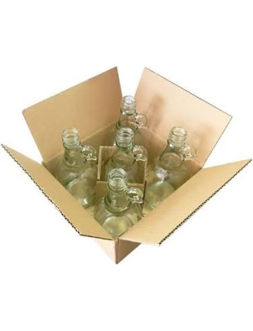 Afracam 500 cc Şeffaf Galon Kilitli Kapaklı ve Kapüşonlu 500 ml Kulplu Cam Şişe 6 Adet