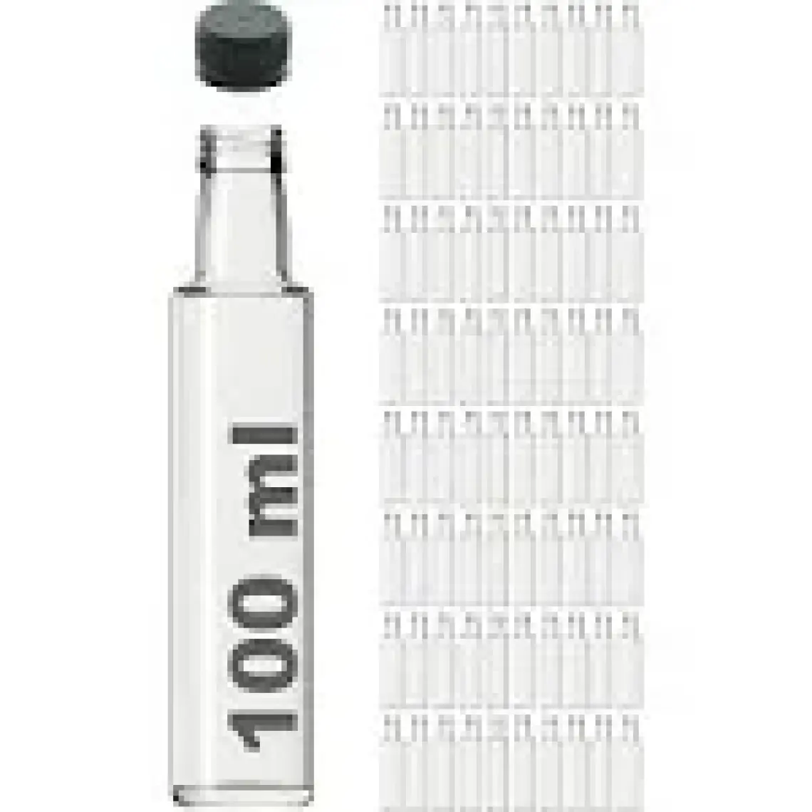 Afracam 100 cc Şeffaf Dorika Sızdırmaz Siyah Kapaklı 100 ml Yuvarlak Cam Şişe 81 Adet