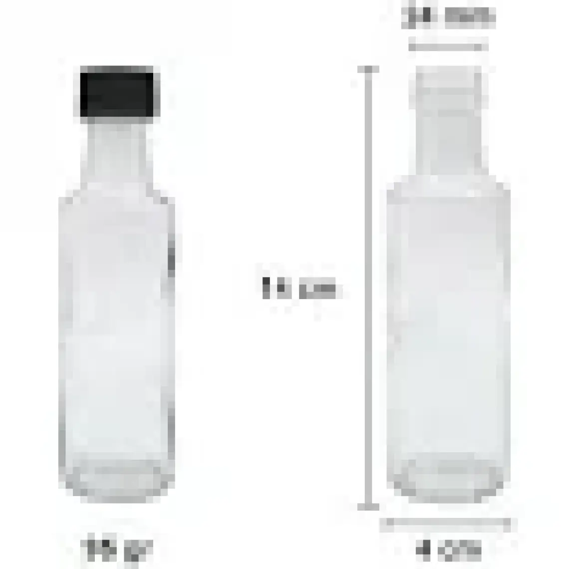 Afracam 100 cc Şeffaf Dorika Sızdırmaz Siyah Kapaklı 100 ml Yuvarlak Cam Şişe 81 Adet