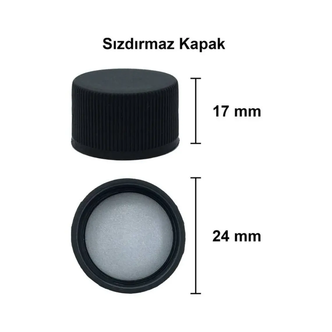 Afracam 100 cc Şeffaf Dorika Sızdırmaz Siyah Kapaklı 100 ml Yuvarlak Cam Şişe 81 Adet