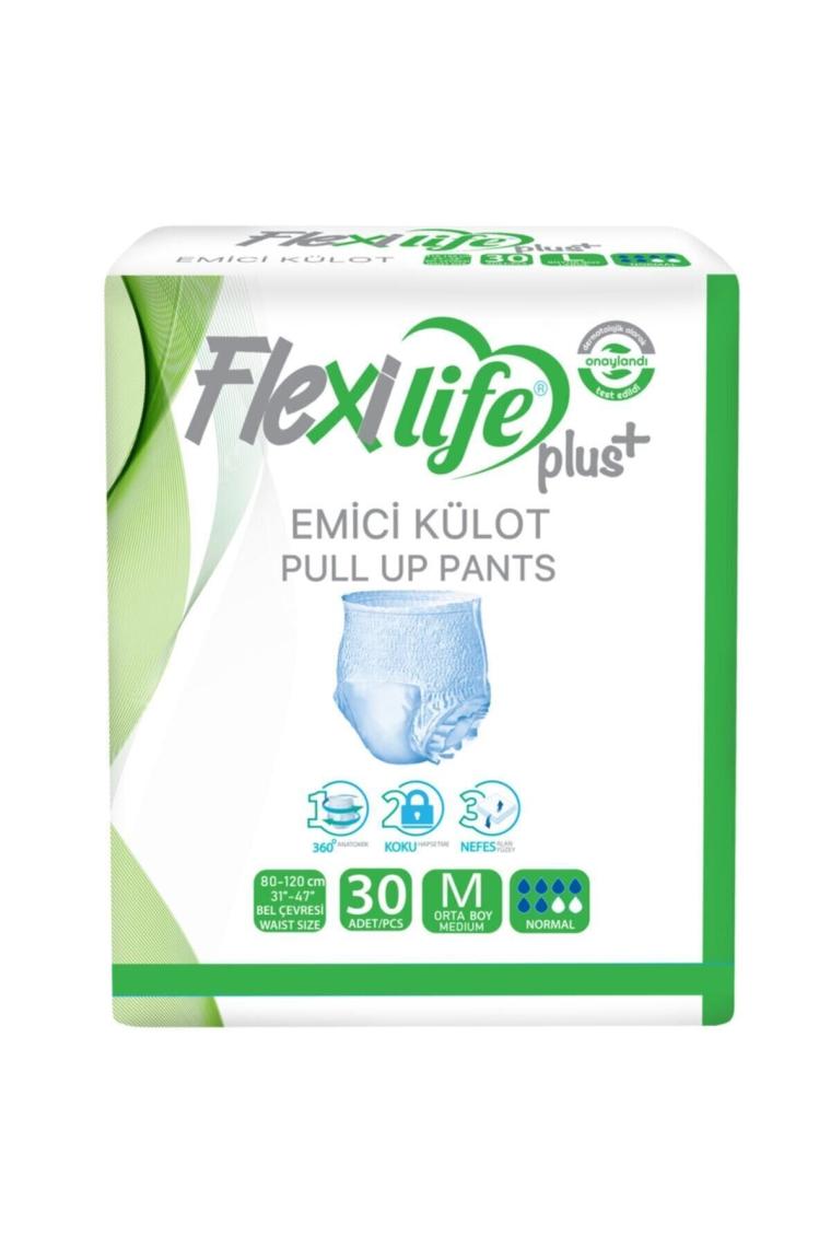 Flexilife Plus Ped Emici Külot Yetişkin Hasta Bezi Medium Boy 30 Lu 4 Paket