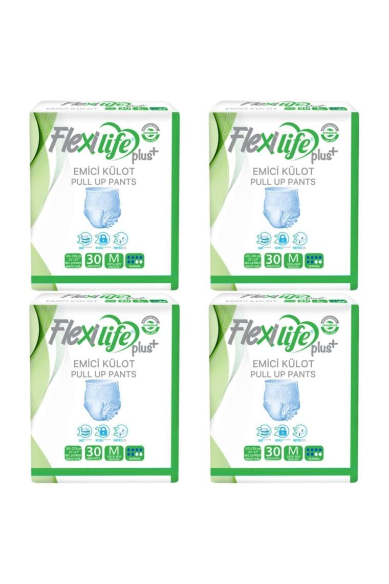 Flexilife Plus Ped Emici Külot Yetişkin Hasta Bezi Medium Boy 30 Lu 4 Paket