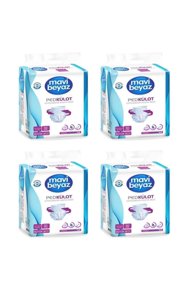 Ped Külot Yetişkin Hasta Bezi Büyük Boy-large 30 Lu 4 Paket 120 Kullanım