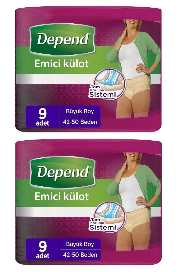 Emici Külot Kadın Büyük Large 2'li Set (9 Adet*2pk)