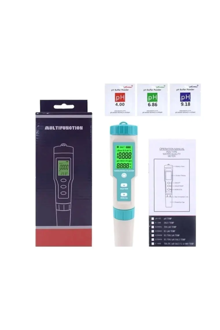 UniChrome 7in1 Ph/tds/ec/orp/deniz Suyu Ağırlık/tuzluluk/sıcaklık C-600 Ph Ölçer Su Kalitesi Monitörü