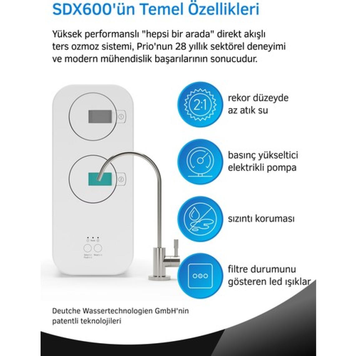 Prio SDX600 Tanksız Direkt Akışlı Pompalı Su Arıtma Cihazı