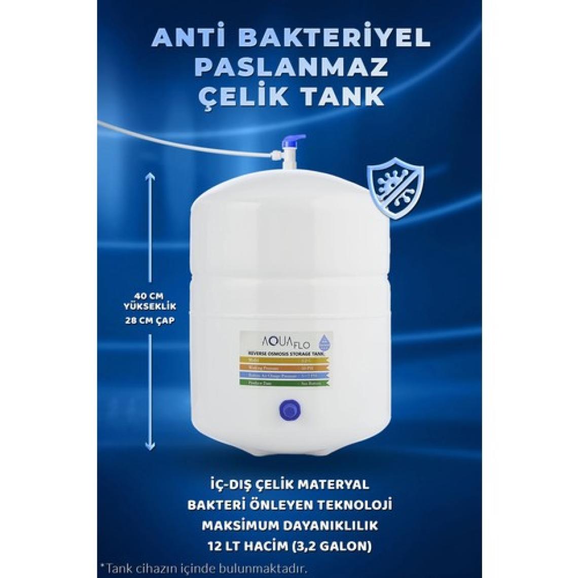 Mil Su Arıtma Cihazı 12 Aşamalı 12 Lt Çelik Tanklı (BNP12 M-S)