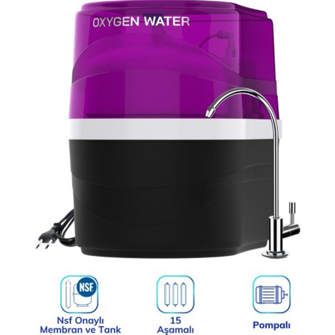 Oxygen Water Prime Pro 15 Aşamalı Pompalı Ph Alkali Mineral Filtreli Çelik Su Tanklı Su Arıtma Cihazı