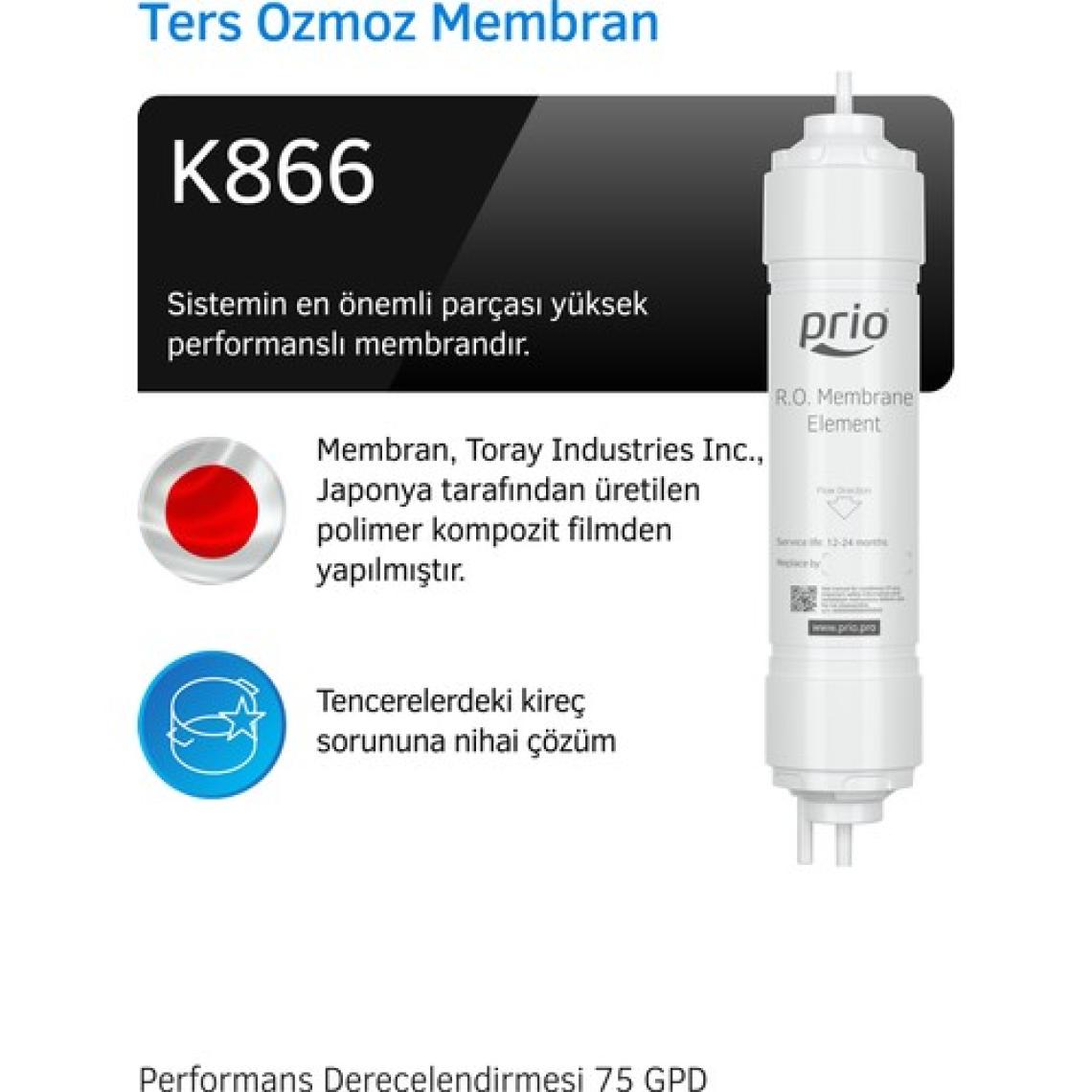 Prio MO530 Slim 15 Litre Tanklı Pompasız Su Arıtma Cihazı