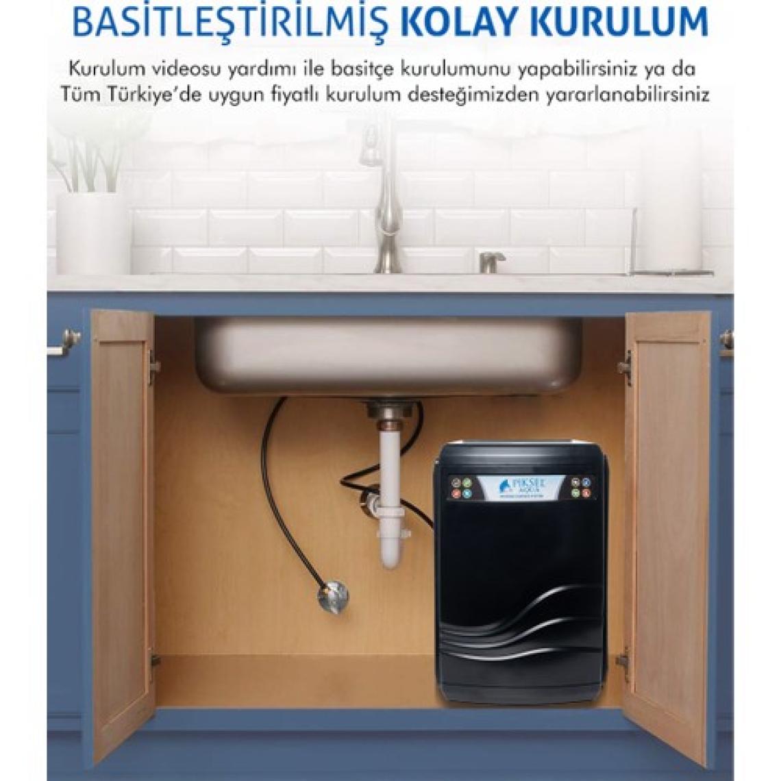 Piksel Aqua 10 Aşamalı Pompalı Mineralli Çelik Tanklı Su Arıtma Cihazı