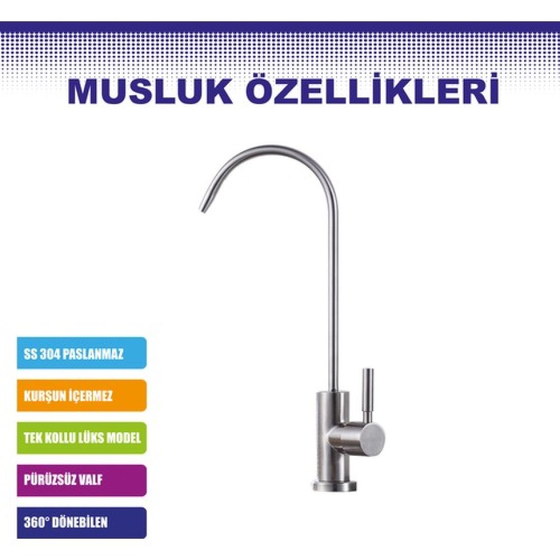 OverWater GRANDE 12 Aşamalı 12 Lt. Çelik Tanklı Kapalı Kasa Pompasız Su Arıtma Cihazı Özel Sarım Membran Filtre
