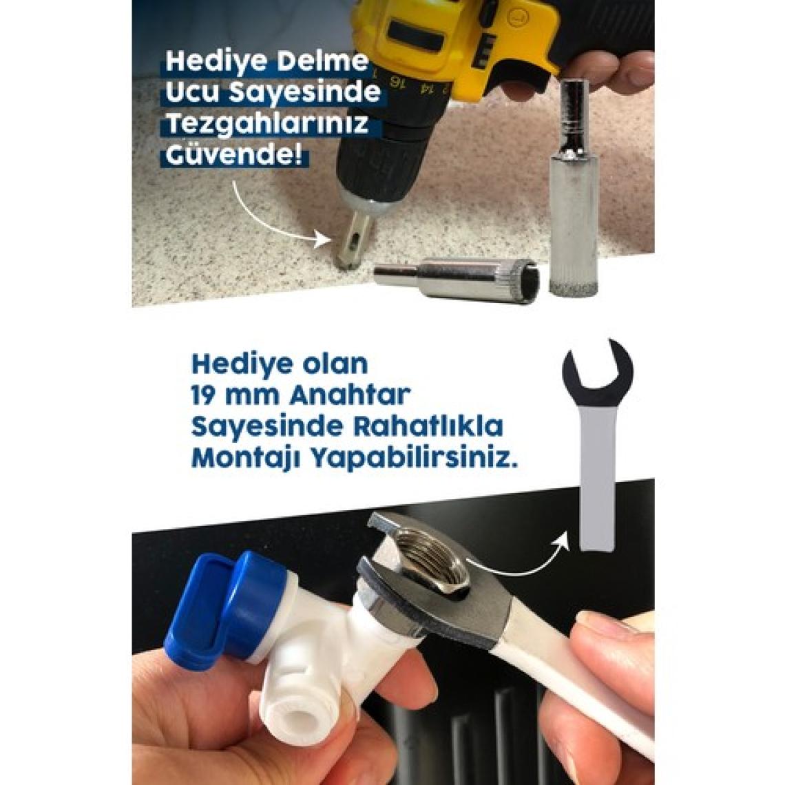H-MAX Reverse Osmosis System 15 Aşama 9 Litre Çelik Tanklı 80 Gpd Membranlı Su Arıtma Cihazı