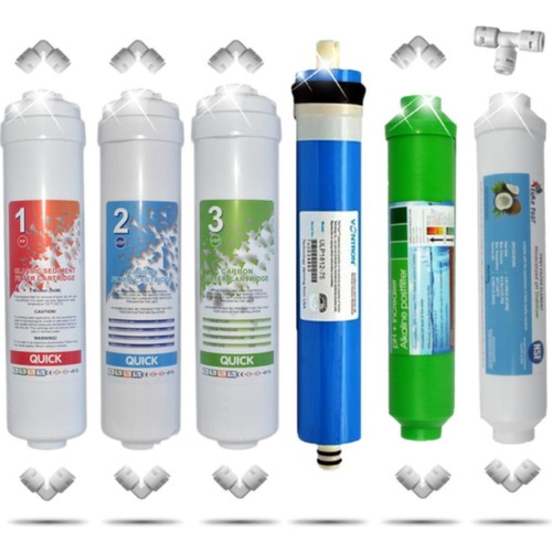 Liberti Kapalı Kasa 12 Inç Su Arıtma Cihazı Filtresi 6 Aşamalı Inline Filtre Seti (Nsf Vontron Membran)