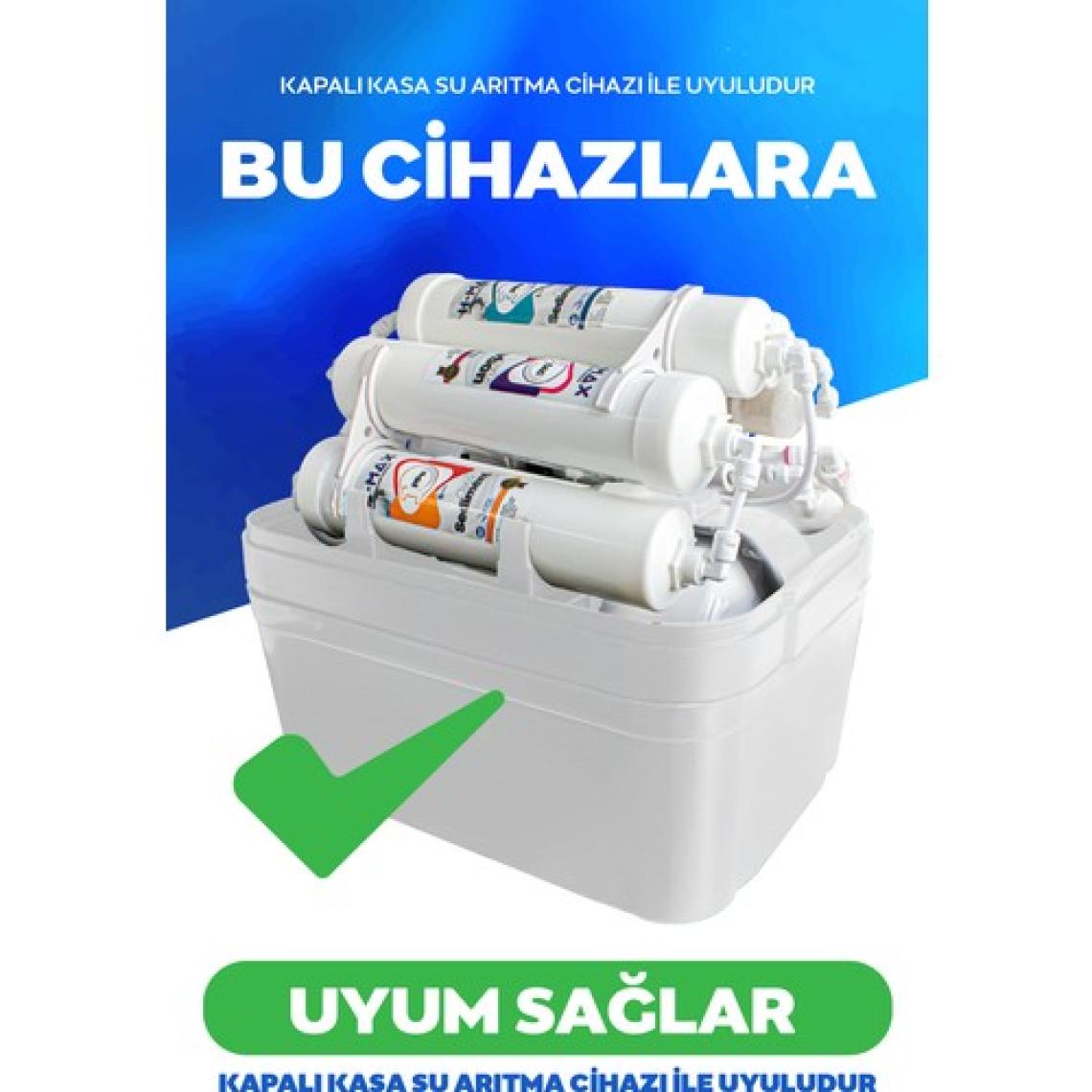 H-MAX Reverse Osmosis System 75 Gpd Membranlı Kapalı Kasa Su Arıtma Cihazı 6'Lı Filtre Seti - 0057