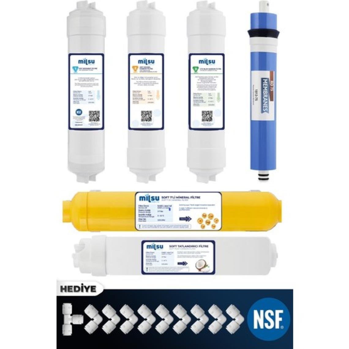 Mil Kapalı Kasa Su Arıtma Cihazı Multi Mineral 6lı Filtresi Standart Membran Set