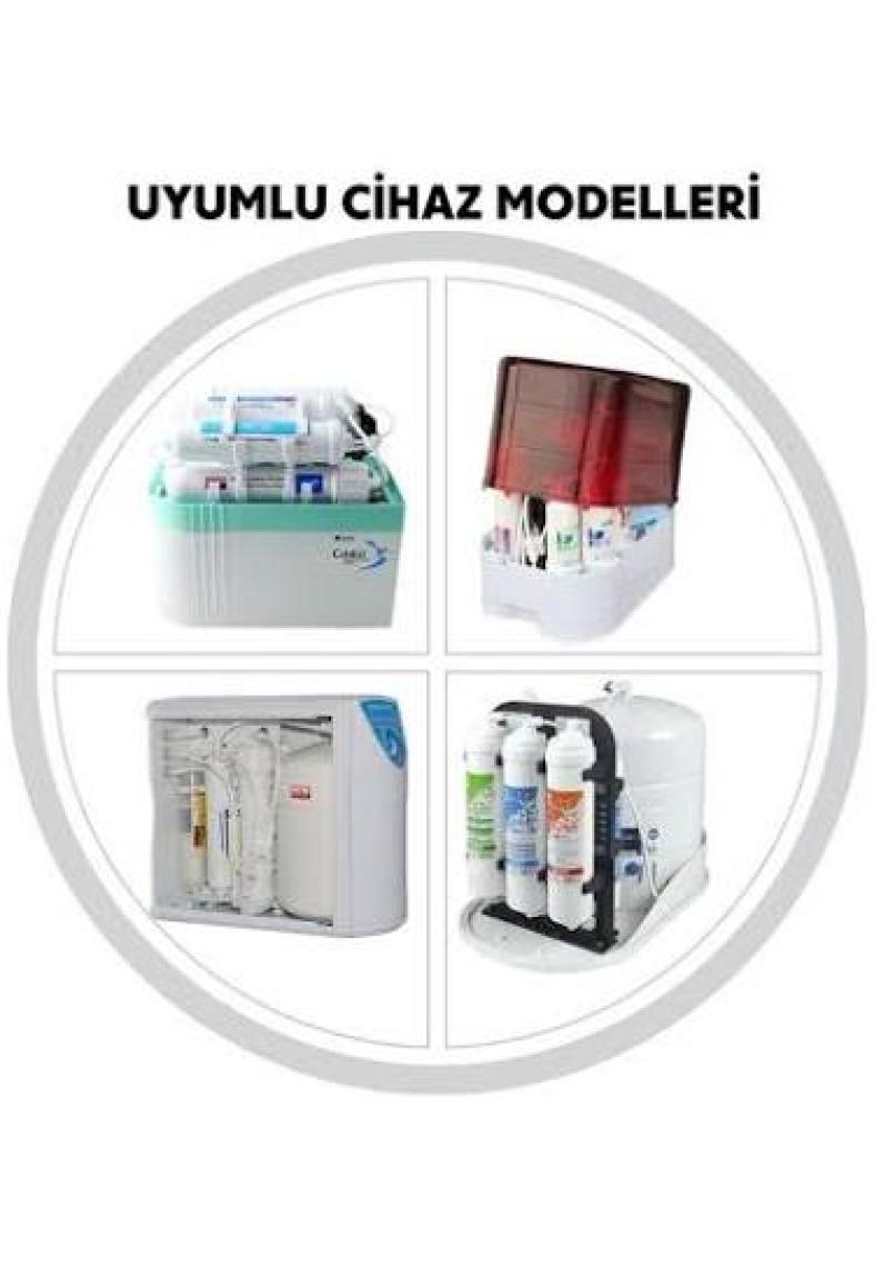 E-Water Su Arıtma Cihazı 6'lı Filtre Seti Vontron Membranlı Kapalı Kasalı Cihazlar İçin 4'lü Mineral Filtreli
