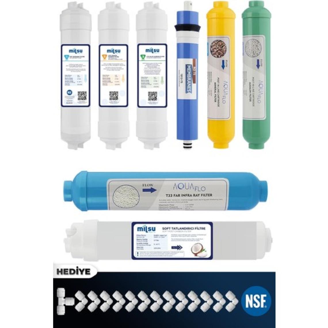 Mil Kapalı Kasa Su Arıtma Cihazı 8li Filtresi Standart Membranlı Set