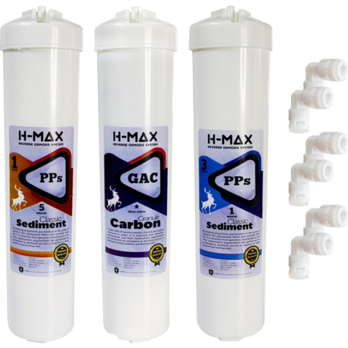 H-MAX Reverse Osmosis System Inline Kapalı Kasa Su Arıtma Cihazı Ilk 3 Filtre - 0052