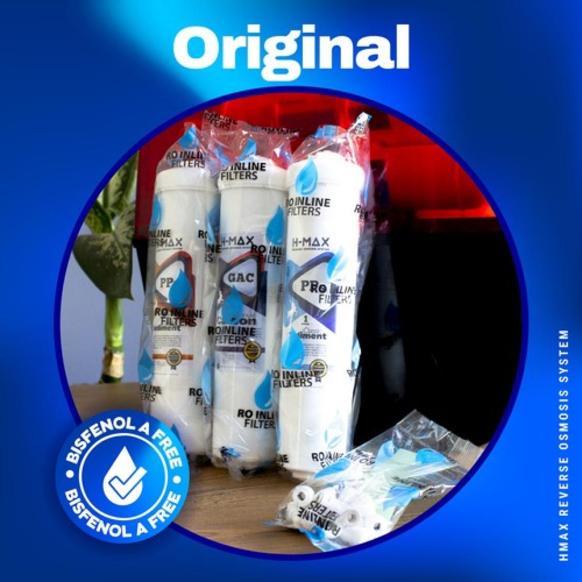 H-MAX Reverse Osmosis System Inline Kapalı Kasa Su Arıtma Cihazı Ilk 3 Filtre - 0052