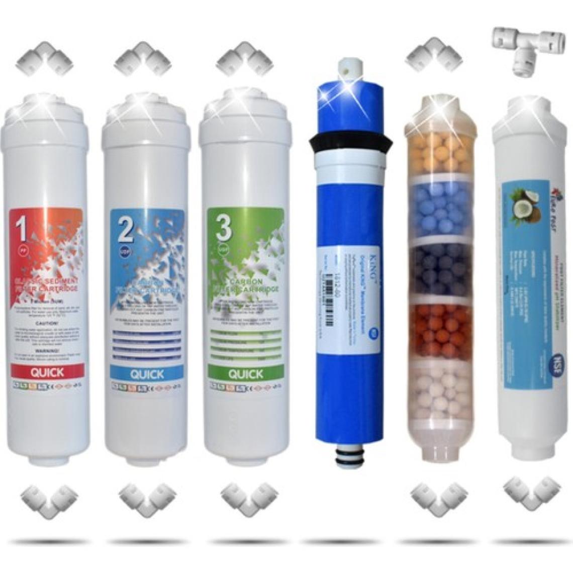 Liberti Kapalı Kasa 12 Inç Su Arıtma Cihazı Filtresi 10 Aşamalı 80 Gpd King Membranlı Inline Filtre Seti
