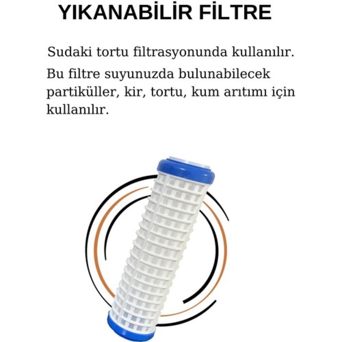 Evora Daire Girişi Yıkanabilir Filtreli Su Arıtma Filtre Kabı