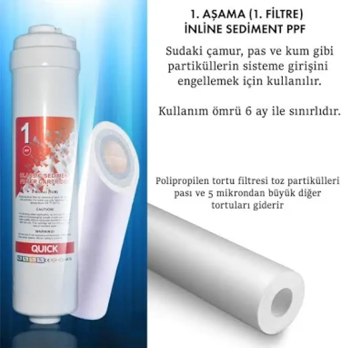 Liberti Kapalı Kasa Su Arıtma Cihazı Filtresi Inline 2 Yıllık Bakım Seti (Membransız)