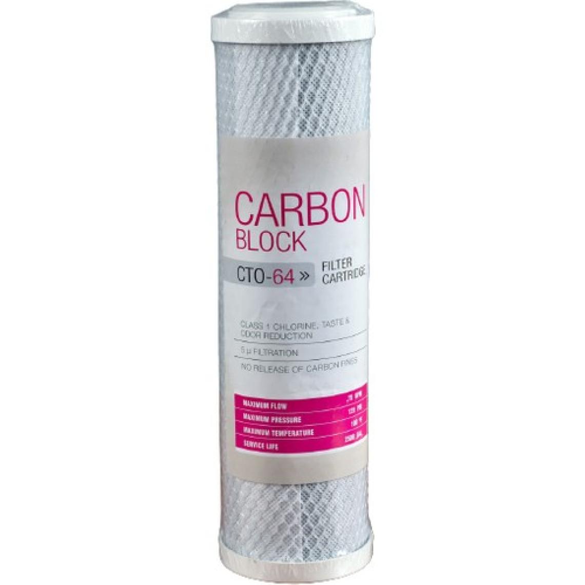 Watermanya 10'' Cto Coconut Bazlı Blok Aktif Karbon Su Arıtma Filtresi (Açık Kasa Uyumlu 3. Aşama Filtre)
