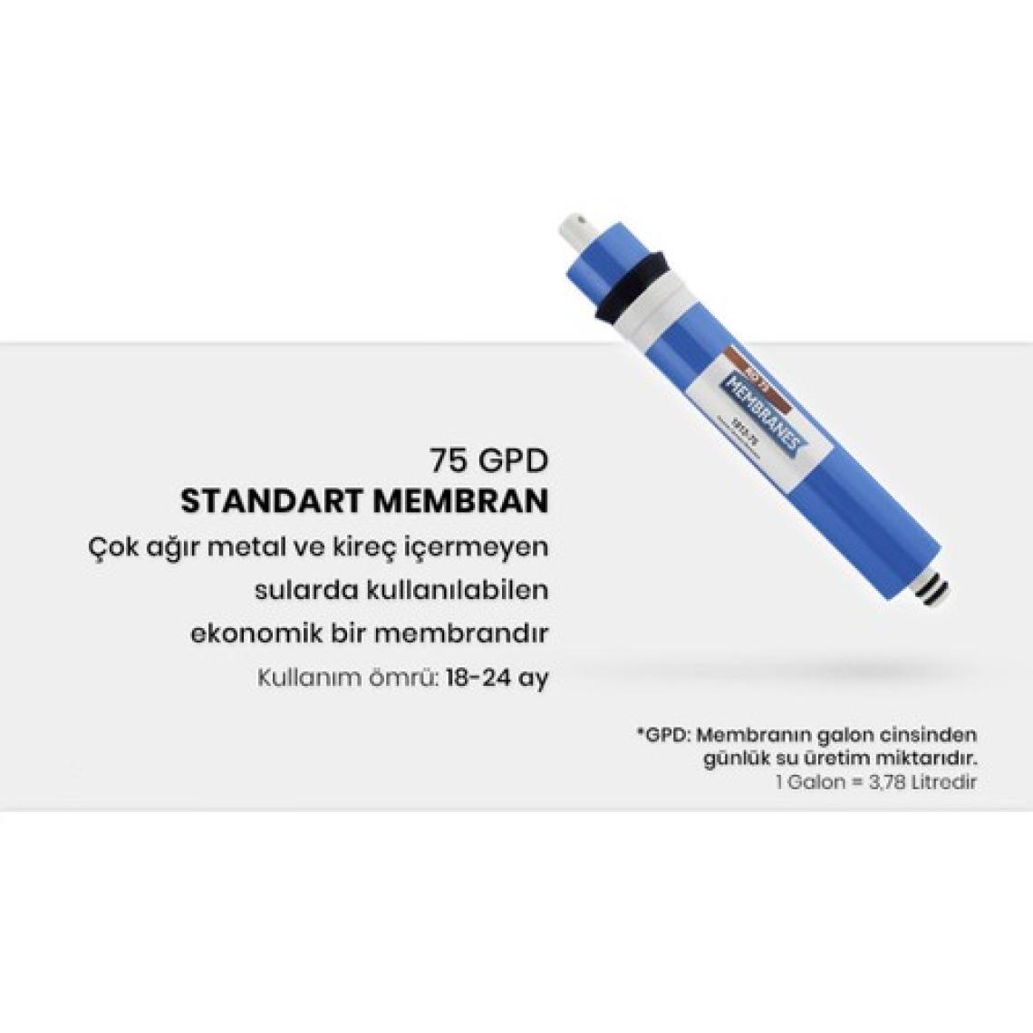 Mil Su Kapalı Kasa Su Arıtma Cihazı 12'li Filtresi Standart Membran Set