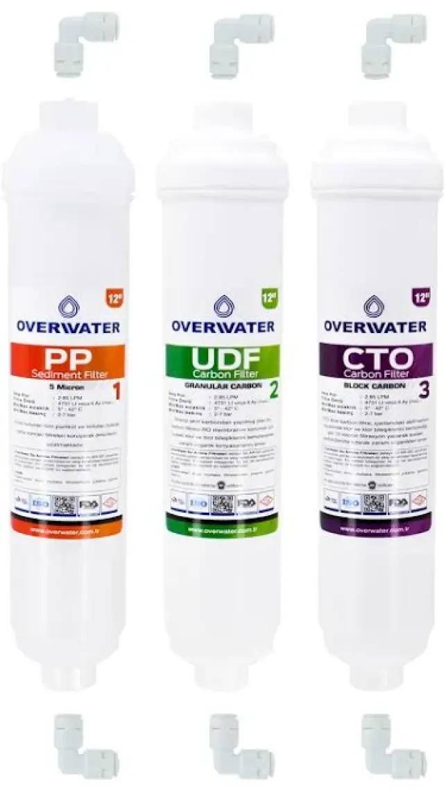OverWater Kapalı Kasa Su Arıtma Cihazı 3 lü Inline Filtresi Seti Aşamalı ( Membransız Set ) FIN3