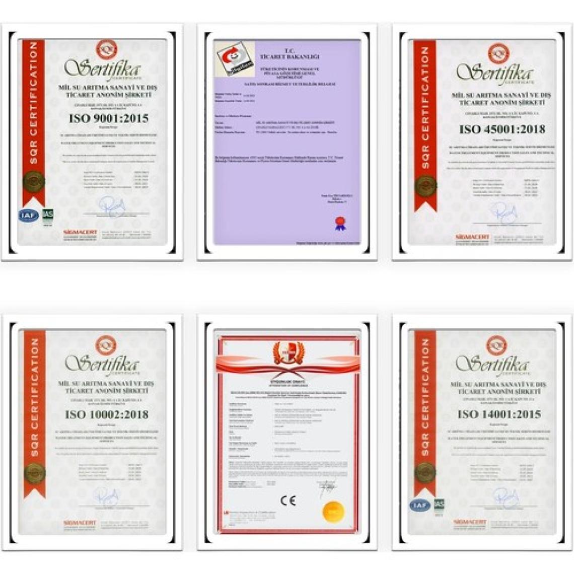 Mil Su Kapalı Kasa Su Arıtma Cihazı 11'li Filtresi Standart Membran Set