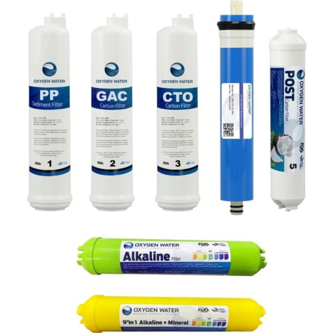 OXYGEN WATER 14 Aşamalı Yedek Filtre Seti 7 Li Orijinal Filtre Seti Mineral ve Alkali Filtreli