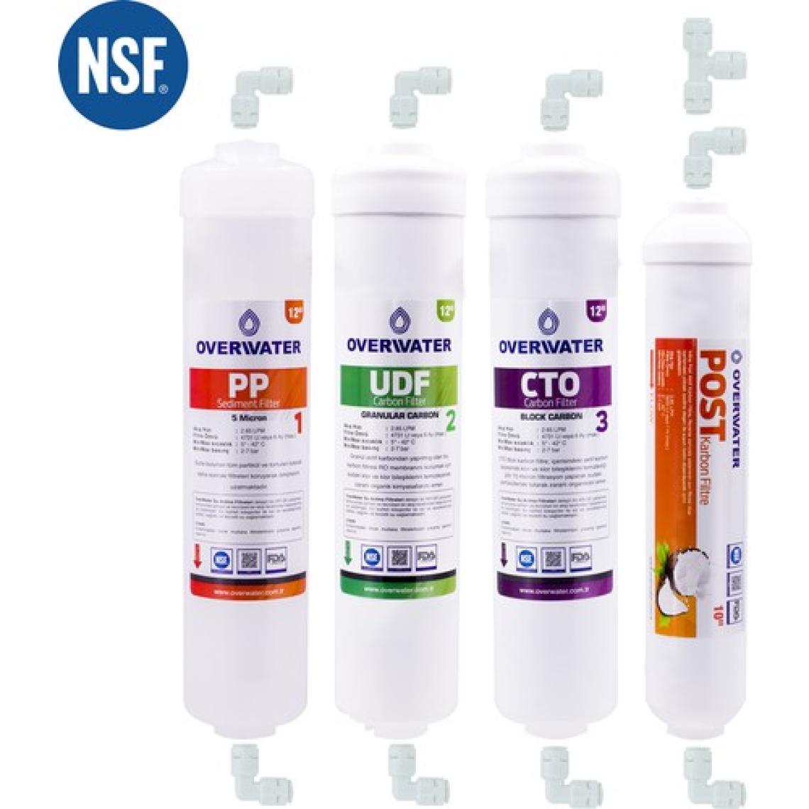 OverWater Kapalı Kasa Su Arıtma Cihazı 4 lü Inline Filtresi Seti Aşamalı ( Membransız Set ) FIN4