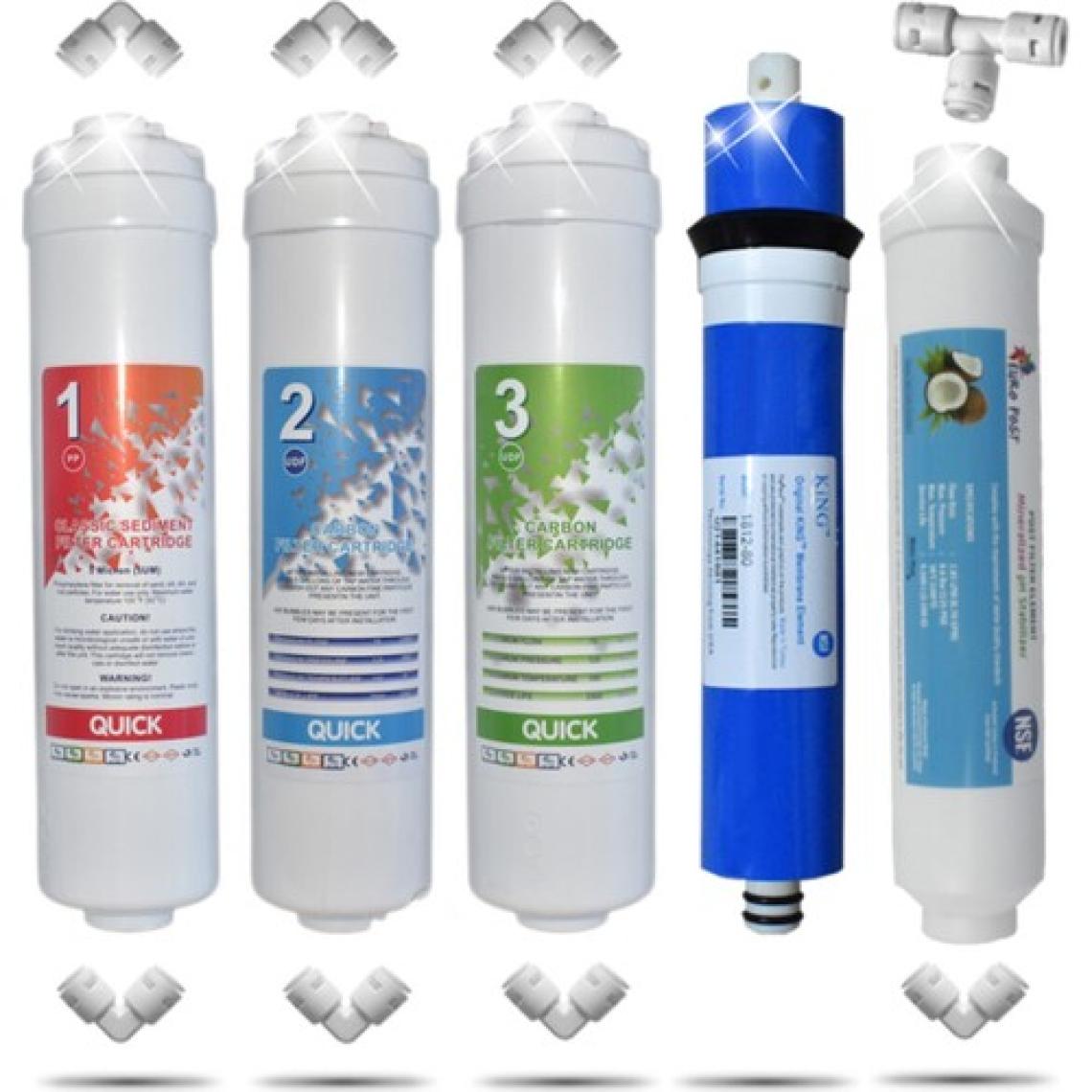 Liberti Kapalı Kasa 12 Inç Su Arıtma Cihazı Filtresi 5 Aşamalı 80 Gpd King Membranlı Inline Filtre Seti