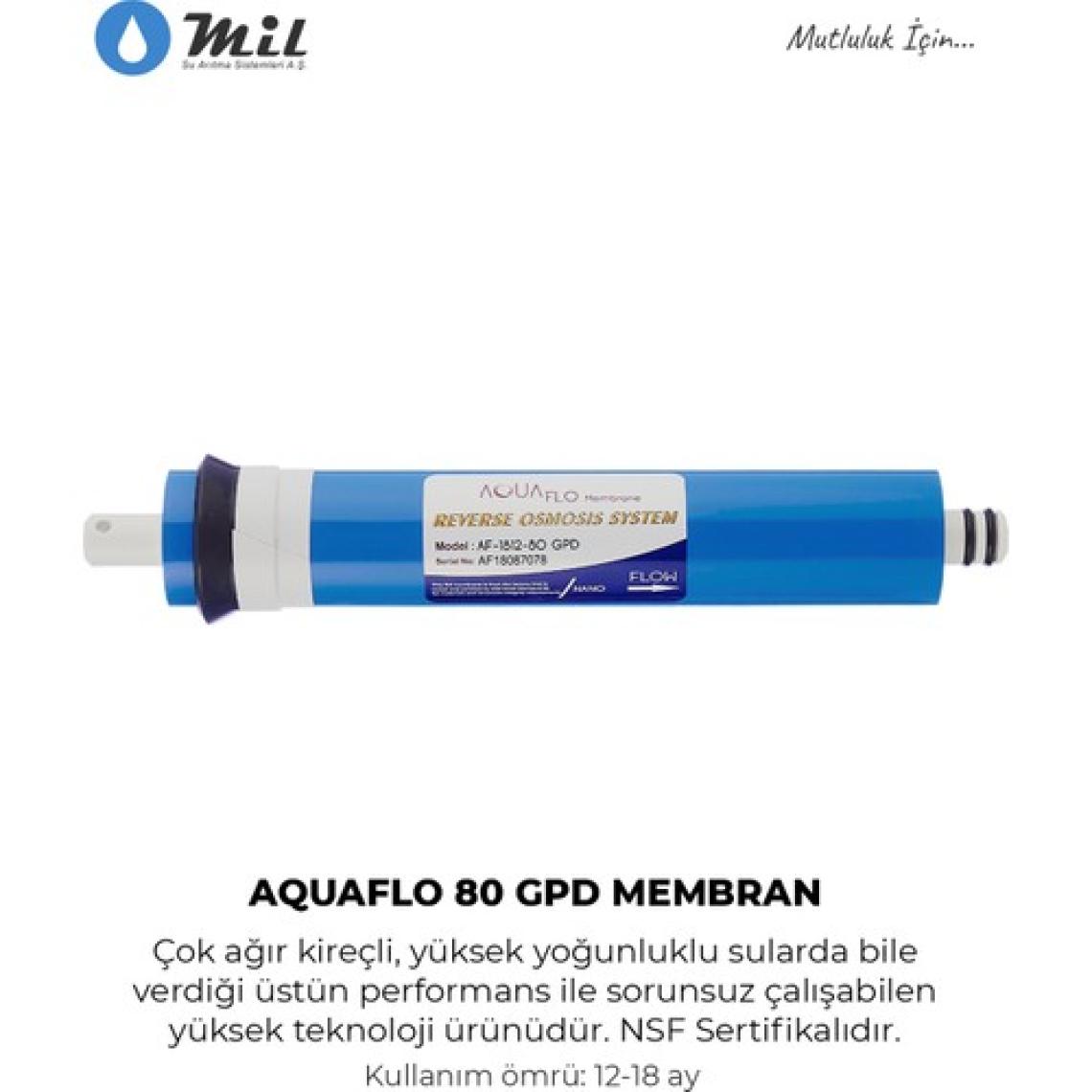 Mil Su Kapalı Kasa Su Arıtma Cihazı 10'lu Filtresi Aquaflo Membran Set