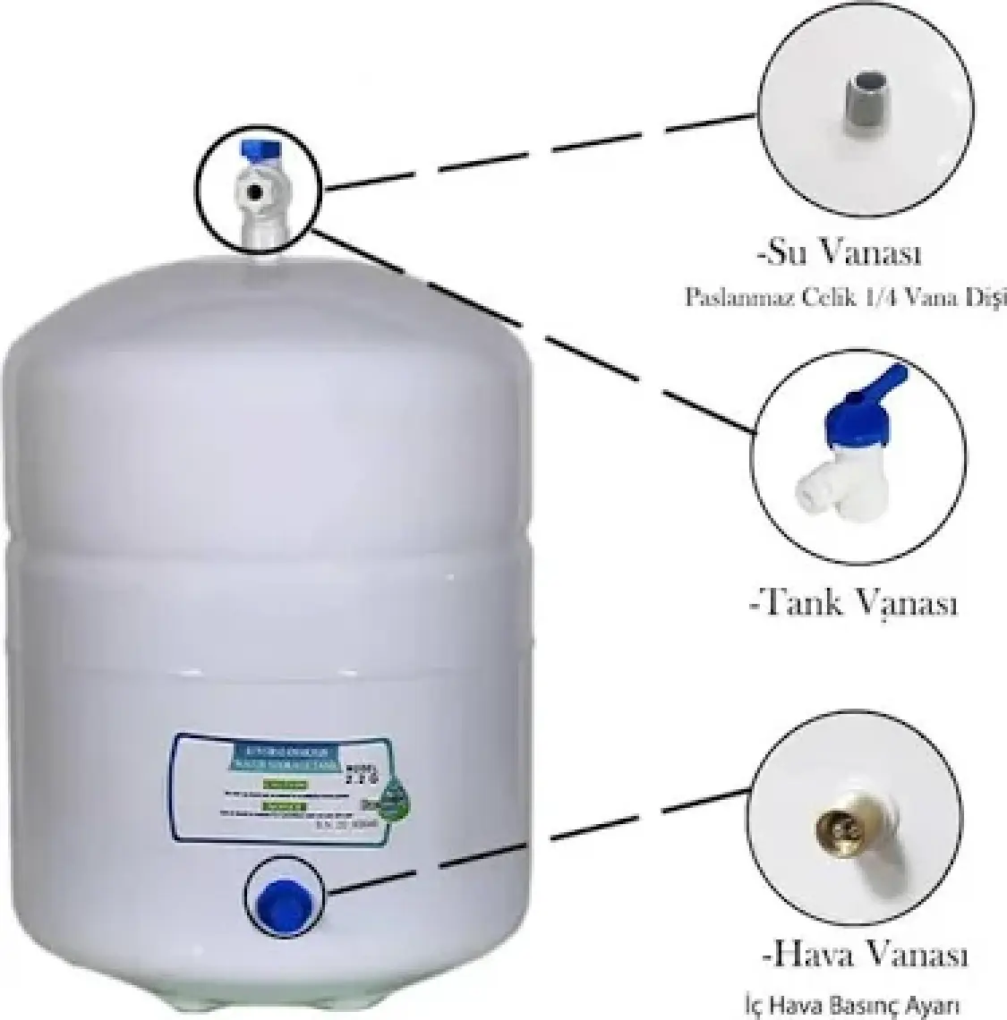 Sulook Antibakterial Su Arıtma Tankı 8 Litre (2.2 Galon)