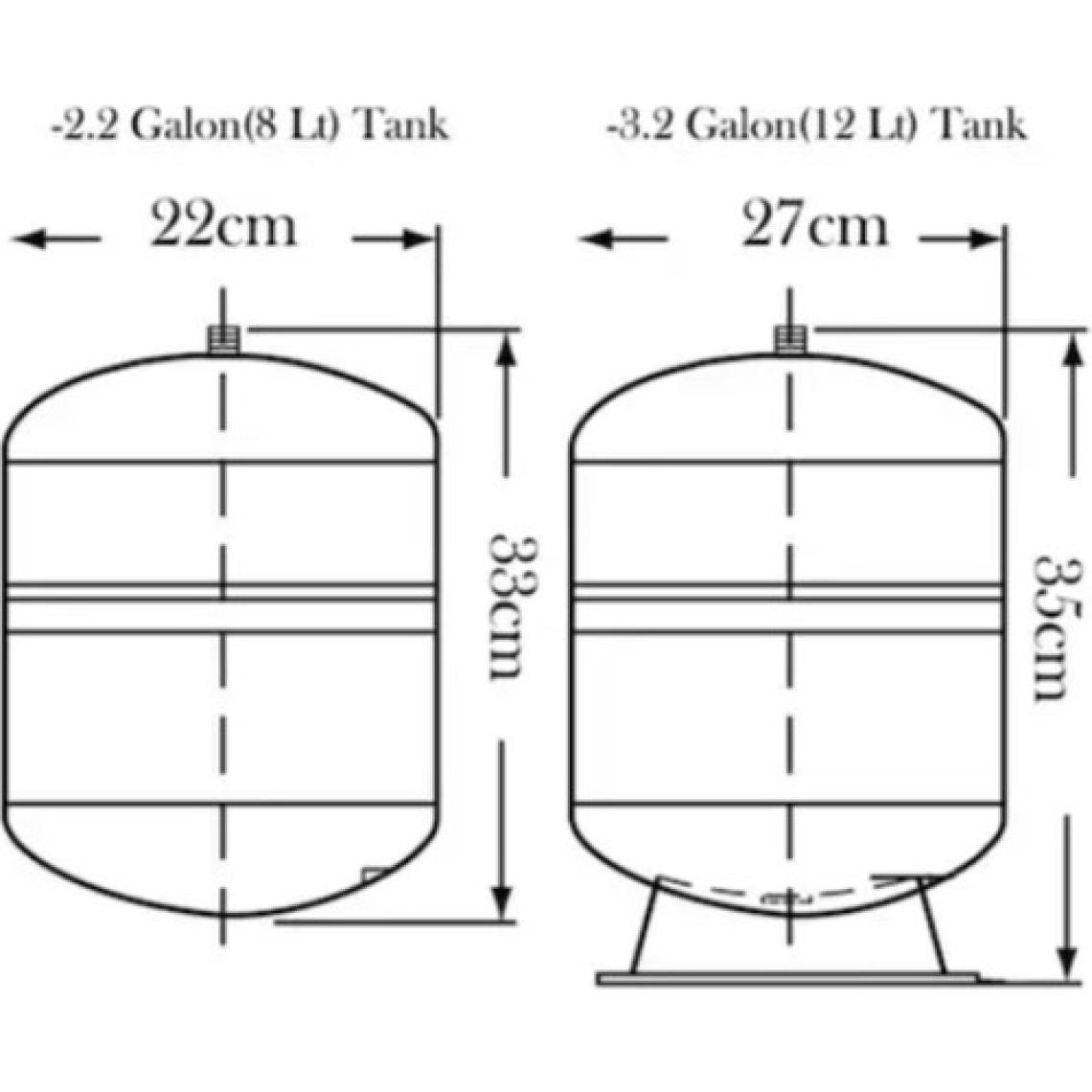 Tae Su Arıtma Cihazı Tankı Deposu Tae Marka 2.2 Galon 8 Lt