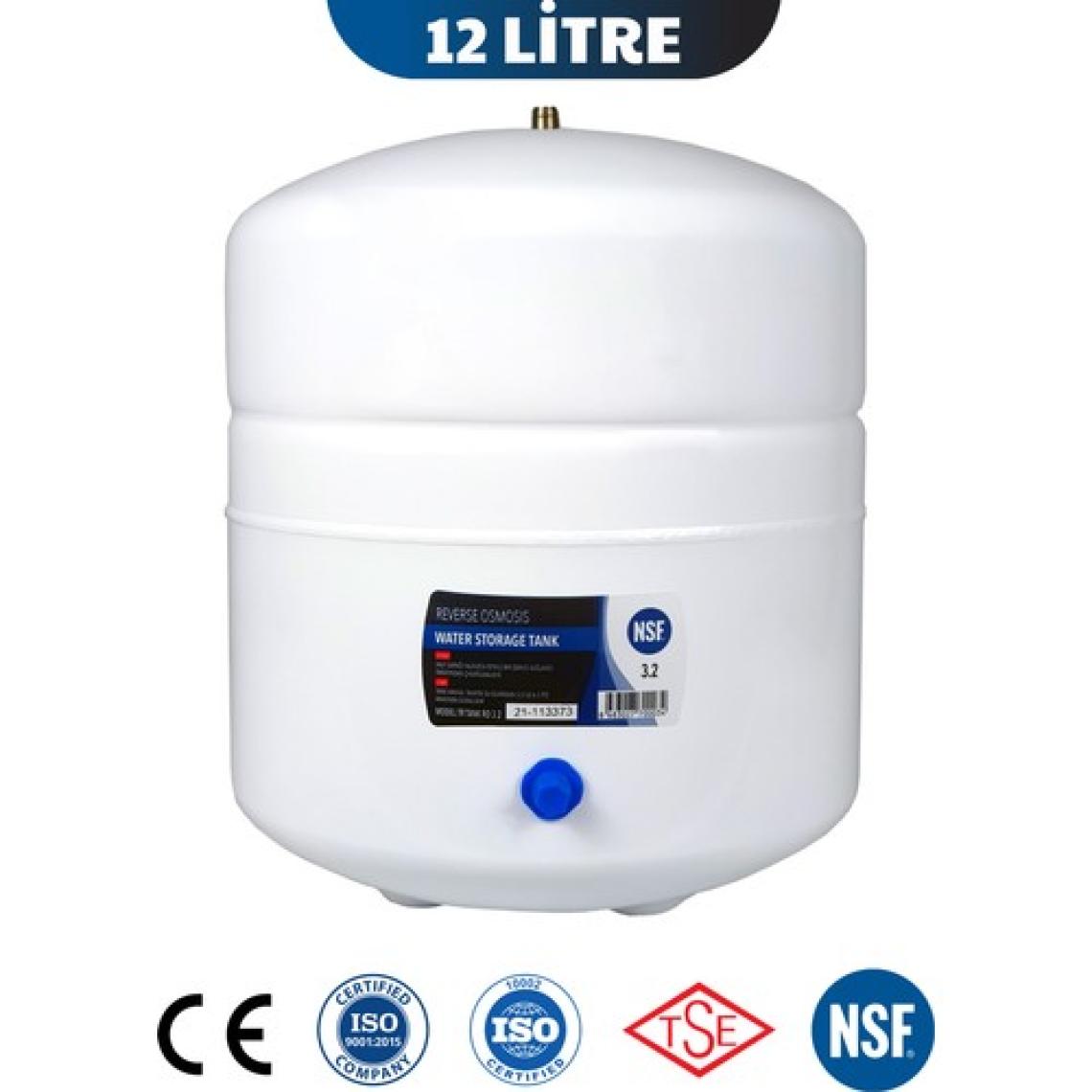 Evora 12 Litre Su Arıtma Cihazı Tankı 3.2 Galon Çelik Tank Plus Model