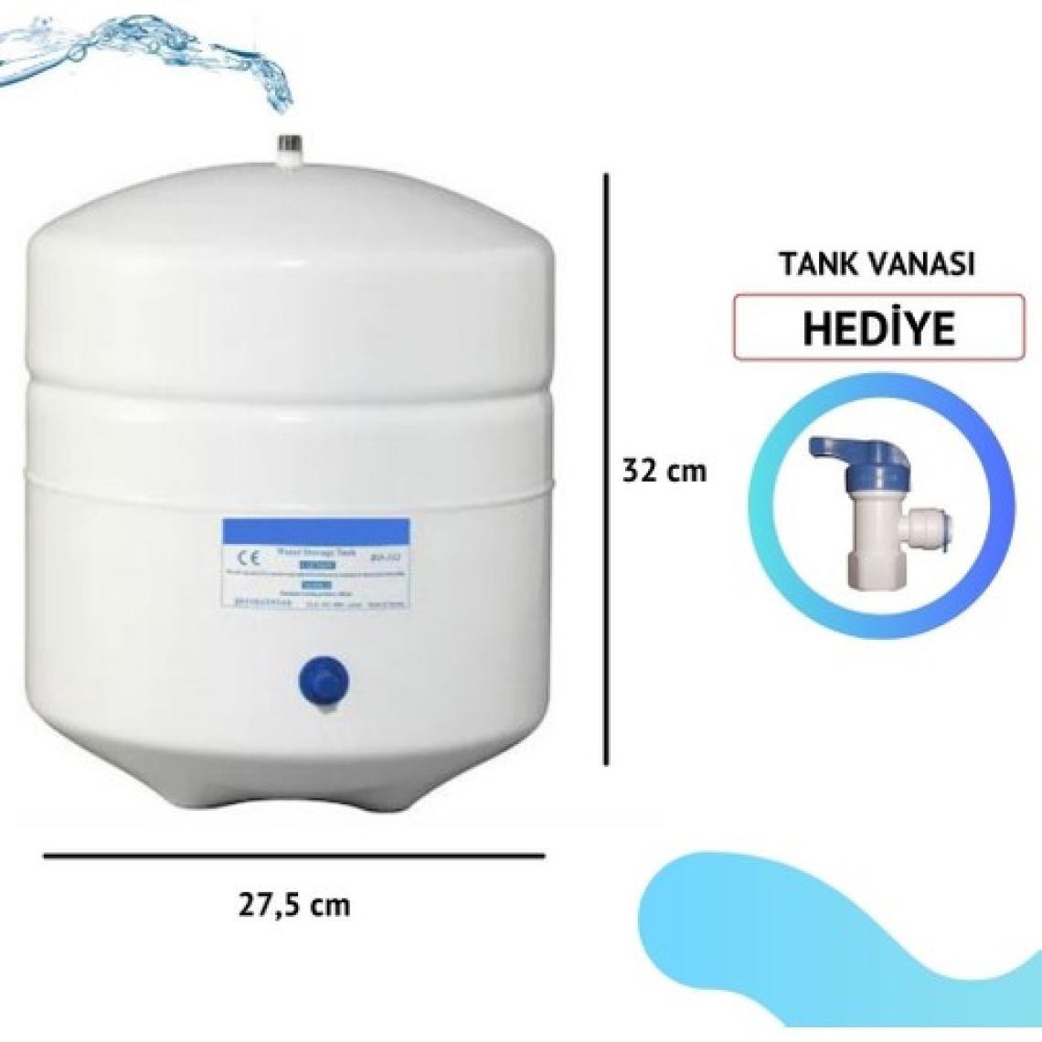 Evora 12 Litre Su Arıtma Cihazı Tankı 3.2 Galon Çelik Tank Plus Model