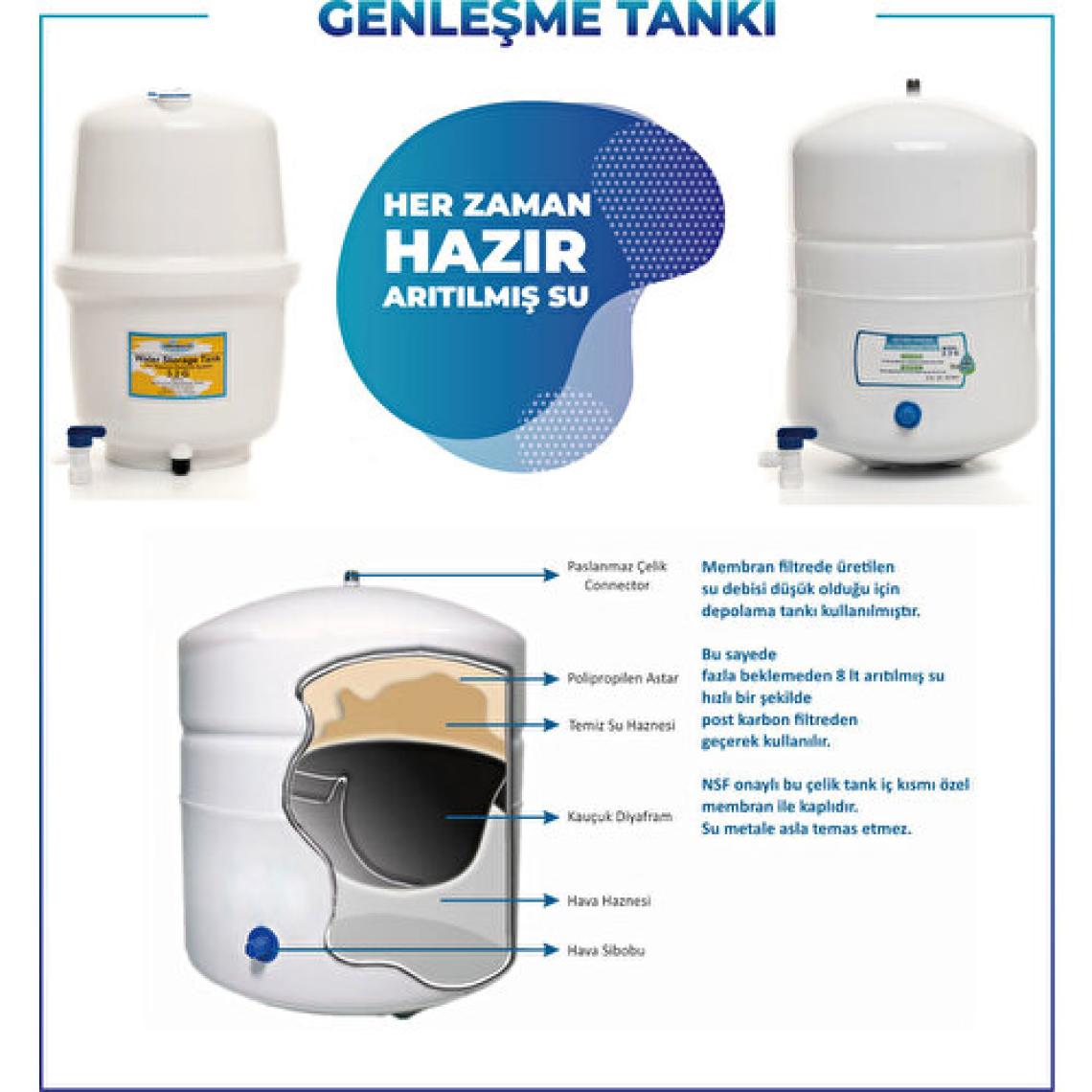 Sulook Su Arıtma Cihazı Tankı 3.2 Galon Metal (12 Litre)